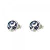 Pendientes Luna de Plata con Esmalte Azul