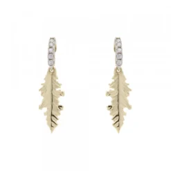 Pendientes Mari Plata Dorada y Circonitas Blancas