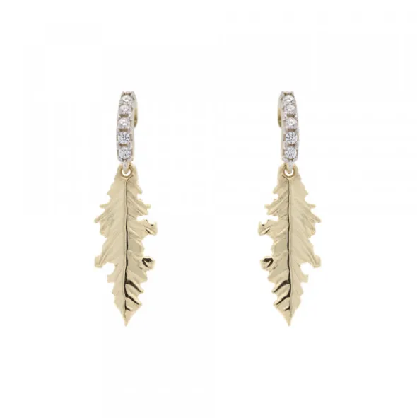 Pendientes Mari Plata Dorada y Circonitas Blancas