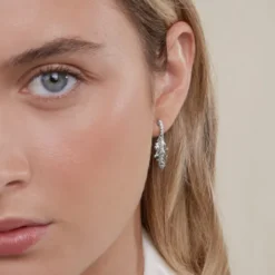 Pendientes Mari Plata y Circonitas Blancas