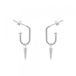 Pendientes Medio Eslabón Punk Plata 15mm