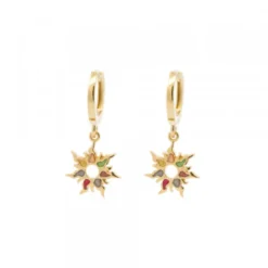 Pendientes Mountain Aro Plata Dorada Multicolor