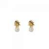 Pendientes Mountain de Plata Dorada con Perla