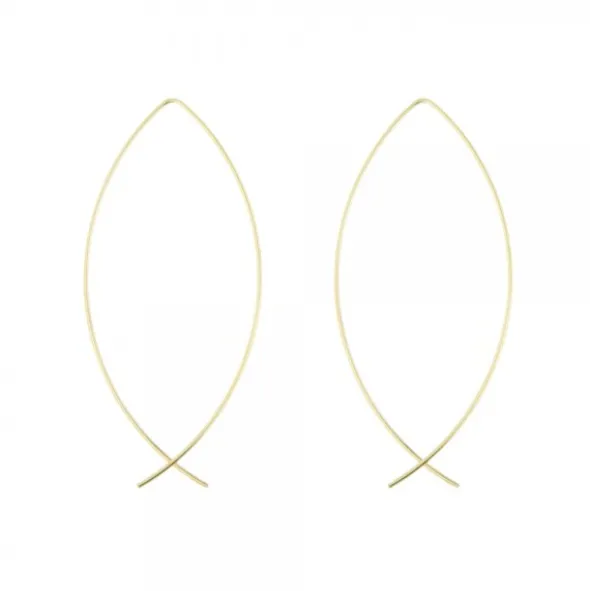 Pendientes Pez de Plata Dorada 70mm