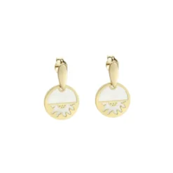 Pendientes Plata Dorada y Nácar Eguzkilore