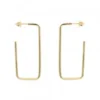 Pendientes Rectangulares Plata Dorada 40mm