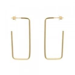 Pendientes Rectangulares Plata Dorada 40mm