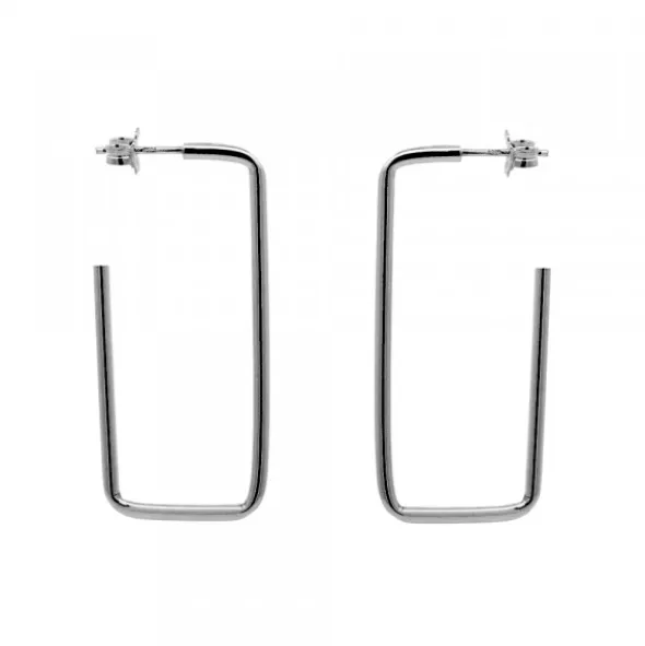 Pendientes Rectangulares Rutenio 40mm