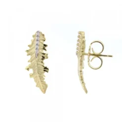 Pendientes Trepador Mari Plata Dorada y Circonitas