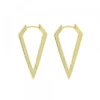 Pendientes Triangulares Plata Dorada 32mm