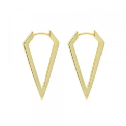 Pendientes Triangulares Plata Dorada 32mm