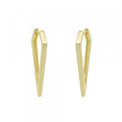 Pendientes Triangulares Plata Dorada 32mm