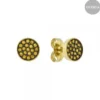 Pendientes Two Plata Dorada y Circonitas Amarillas