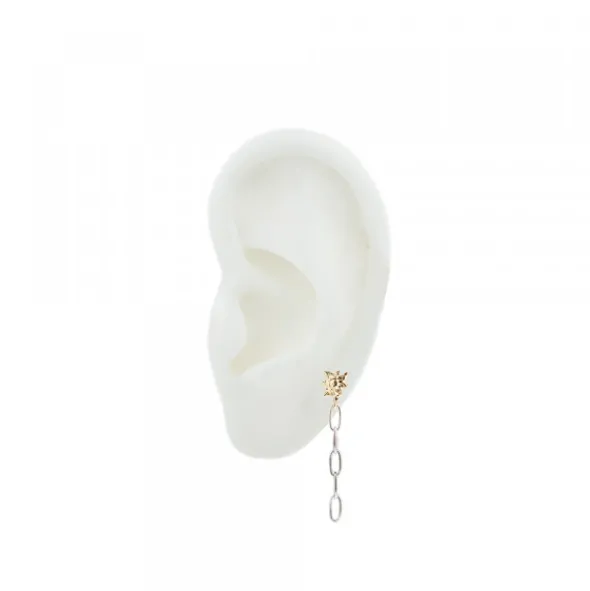 Piercing Cadena Eslabones Eguzkilore Plata Bicolor