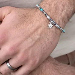 Pulsera Acero con Turquesas
