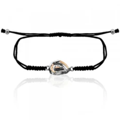 Pulsera Almendra de Vitoria Silueta Plata con Lámina de Oro