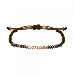 Pulsera Ama de Plata Rosa con Hematites