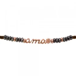 Pulsera Ama de Plata Rosa con Hematites