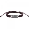 Pulsera Ama Marrón Gruesa Plata Acabado Rústico