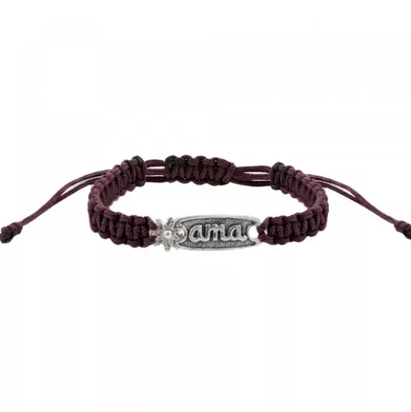Pulsera Ama Marrón Plata Rústica