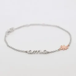 Pulsera Ama Plata y Eguzkilore Rosa