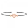 Pulsera Anuk Plata Rosa Rígida