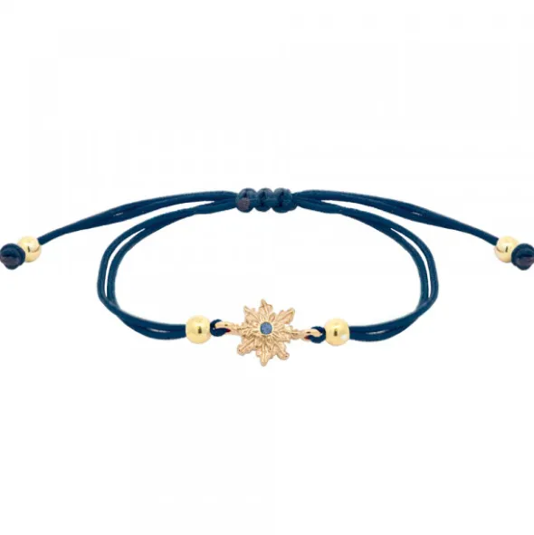 Pulsera Basic Colors Hilo Azul Plata Dorada