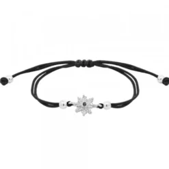 Pulsera Basic Colors Hilo Negro y Circonita Negra