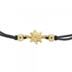Pulsera Basic Negra Eguzkilore Plata Dorada