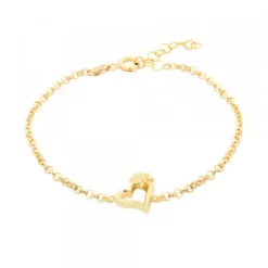 Pulsera Bihotza Plata Dorada