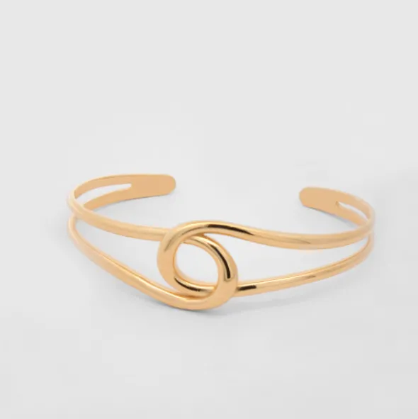 Pulsera Brazalete Hariak Plata Dorada