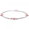 Pulsera Eguzkilore Plata Rosa con Bolitas de Plata