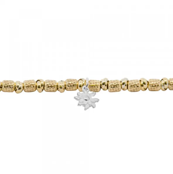 Pulsera Eguzkilore Troquelada Plata Dorada