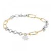 Pulsera Eslabones de Plata Bicolor y Eguzkilore Plata