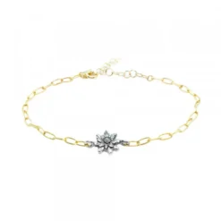 Pulsera Eslabones Plata Dorada y Eguzkilore Plata