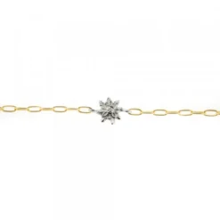 Pulsera Eslabones Plata Dorada y Eguzkilore Plata