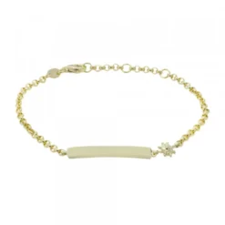 Pulsera Identidad Plata Dorada Eguzkilore Personalizable