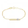 Pulsera Infantil Chapa Oro y Perla Personalizable