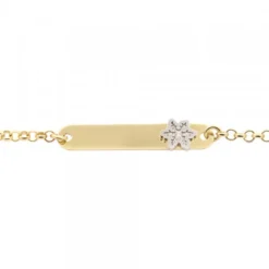 Pulsera Infantil Chapa Oro y Perla Personalizable