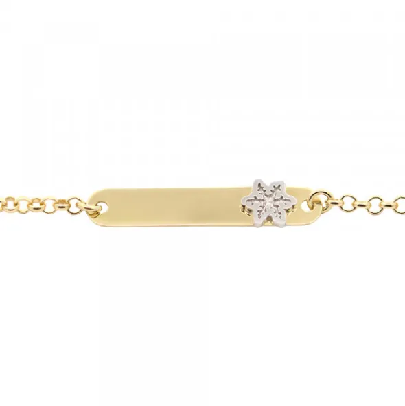 Pulsera Infantil Chapa Oro y Perla Personalizable