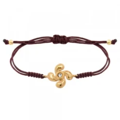 Pulsera Lauburu Berria Plata Dorada y Circonita