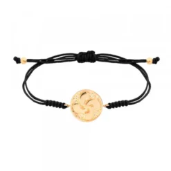 Pulsera Lauburu Redondo Plata Dorada Negra