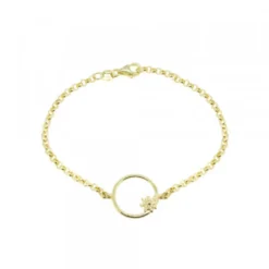 Pulsera Luna Llena de Plata Dorada