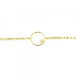 Pulsera Luna Llena de Plata Dorada