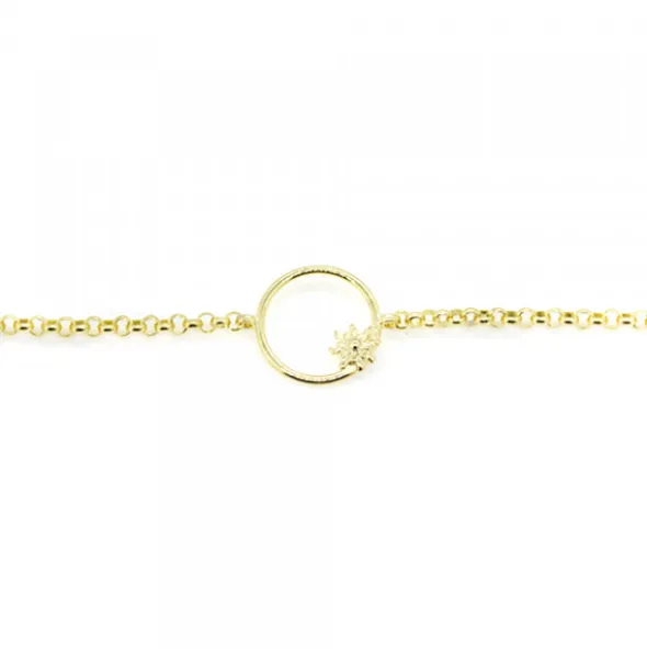 Pulsera Luna Llena de Plata Dorada