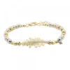 Pulsera Mari Bolitas Plata Dorada y Circonitas