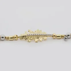 Pulsera Mari Bolitas Plata Dorada y Circonitas