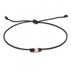Pulsera Mik Negra Eguzkilore Oro Rosa