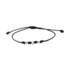 Pulsera Mik Negra Eguzkilore Oro Blanco