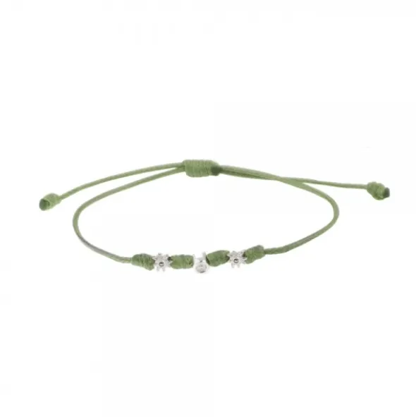 Pulsera Mik Verde Eguzkilore Oro y Diamante
